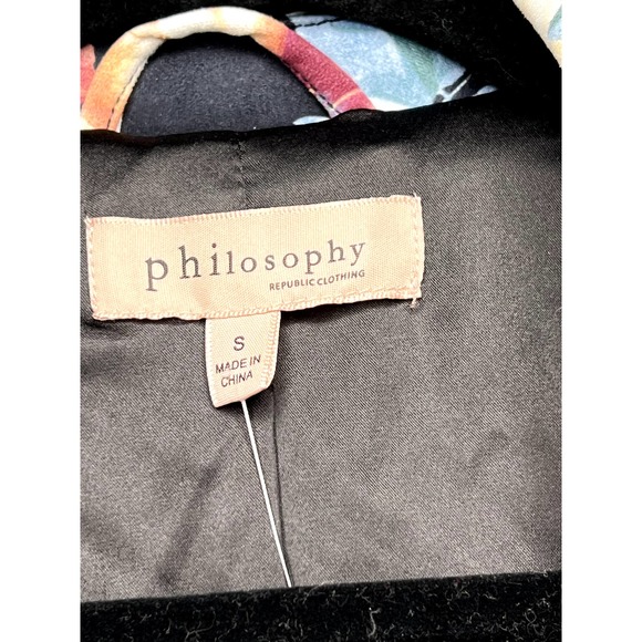Philosophy Faux suede floral print moto jacket, size small - Picture 2 of 12